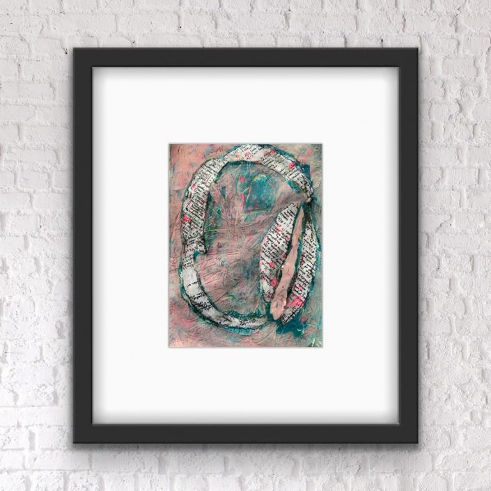 2021 Show your work, Interpretation exercise, 14.8x20.9 cm, collage and acrylic on paper