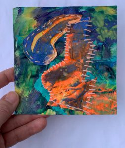 LIBWA 2022 Kintsugi | Complexities 10 x 10 cm close up | collage, acrylic, yarn on paper